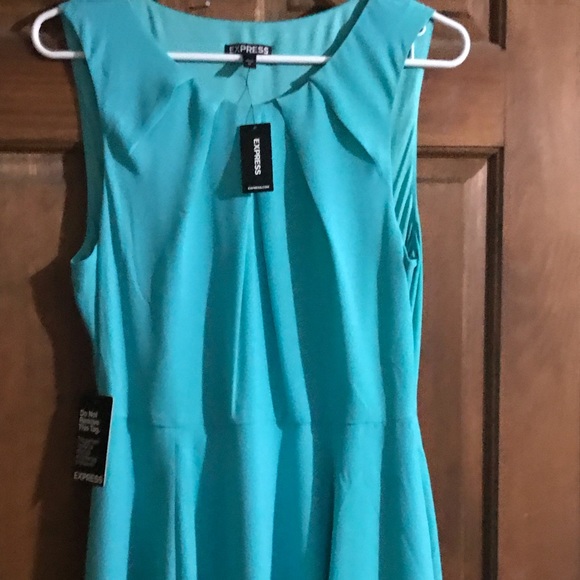 Teal/ minty green fit and flare dress - Picture 1 of 5